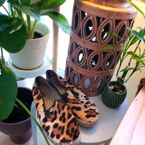 JCrew Calfhair Leopard Print Size 8 espadrilles